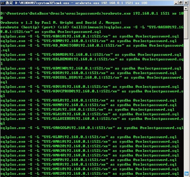 Crack Oracle Password  &#039;s
