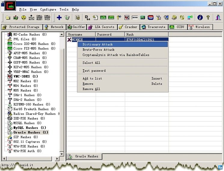 Crack Oracle Password  &#039;s