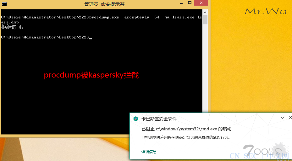通过Windows蓝屏文件来绕过kaspersky的内存保护抓密码